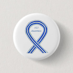 ALS Awareness Ribbon Custom Art Button Pins