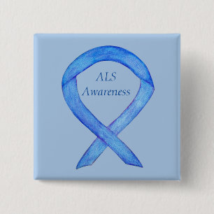 ALS Awareness Ribbon Custom Art Pin