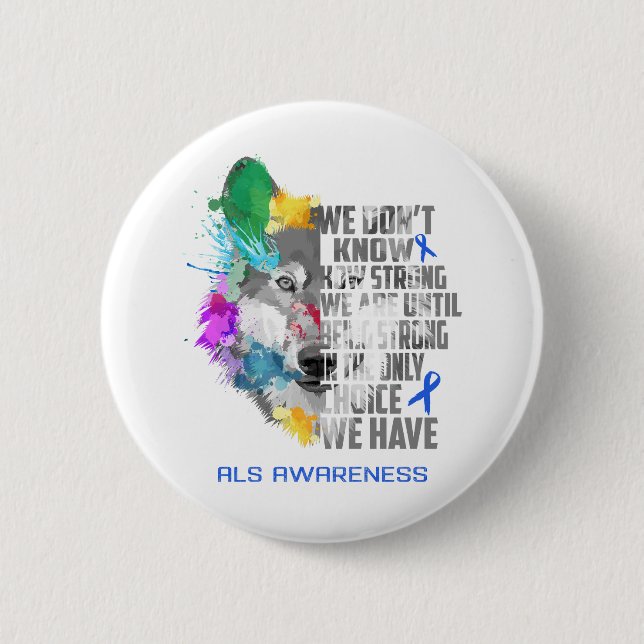 ALS Awareness Ribbon Support Gifts 6 Cm Round Badge (Front)