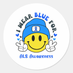 ALS Awareness Ribbon Support Gifts Classic Round Sticker