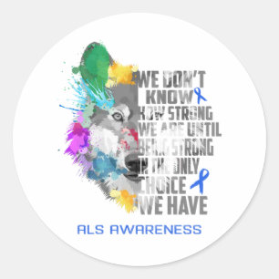 ALS Awareness Ribbon Support Gifts Classic Round Sticker