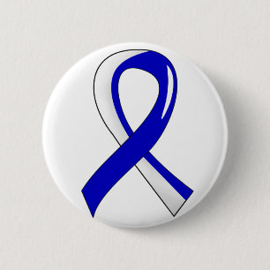 ALS Blue White Ribbon 3 6 Cm Round Badge