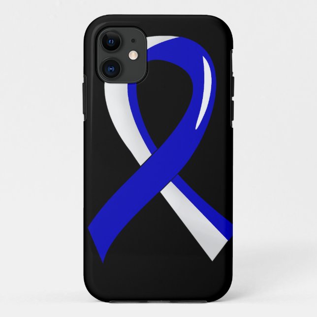 ALS Blue White Ribbon 3 Case-Mate iPhone Case (Back)