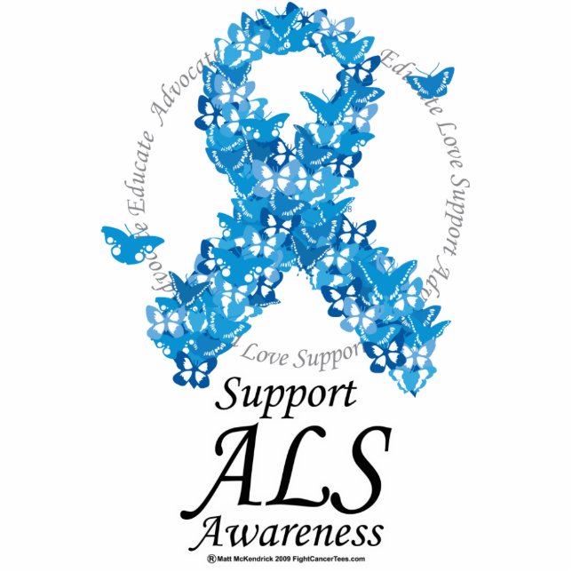 ALS Butterfly Ribbon Standing Photo Sculpture (Front)
