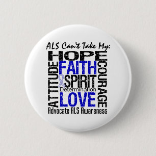 ALS Can't Take My Hope Collage 6 Cm Round Badge