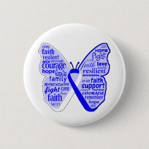ALS Disease Awareness Butterfly Ribbon 6 Cm Round Badge
