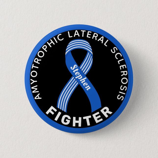ALS Fighter Ribbon Black Button (Front)