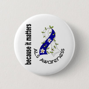 ALS Flower Ribbon 3 6 Cm Round Badge