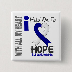 ALS I Hold On To Hope 15 Cm Square Badge