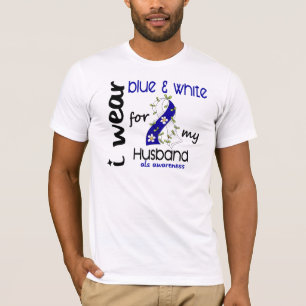 ALS I Wear Blue and White For My Husband 43 T-Shirt