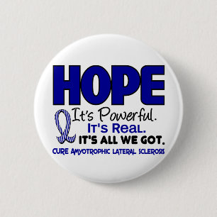 ALS Lou Gehrig's Disease HOPE 1 6 Cm Round Badge