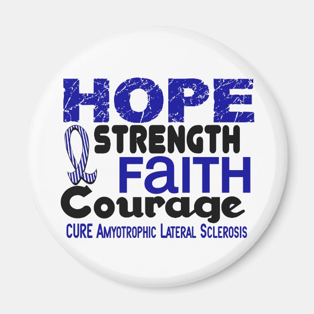 ALS Lou Gehrig's Disease HOPE 3 Magnet (Front)