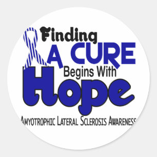 ALS Lou Gehrig's Disease HOPE 5 Classic Round Sticker