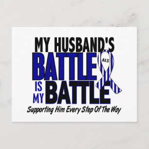 ALS My Battle Too 1 Husband Postcard