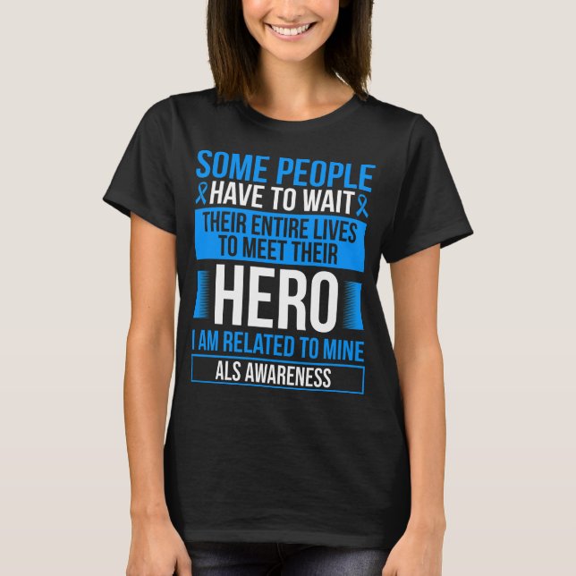 ALS Ribbon ALS Treatment ALS Survivor Ribbon T-Shirt (Front)