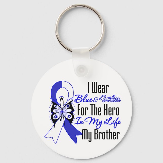 ALS Ribbon Hero in My Life My Brother Key Ring (Front)