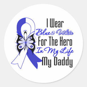 ALS Ribbon Hero in My Life My Daddy Classic Round Sticker