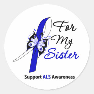 ALS Support For My Sister Classic Round Sticker