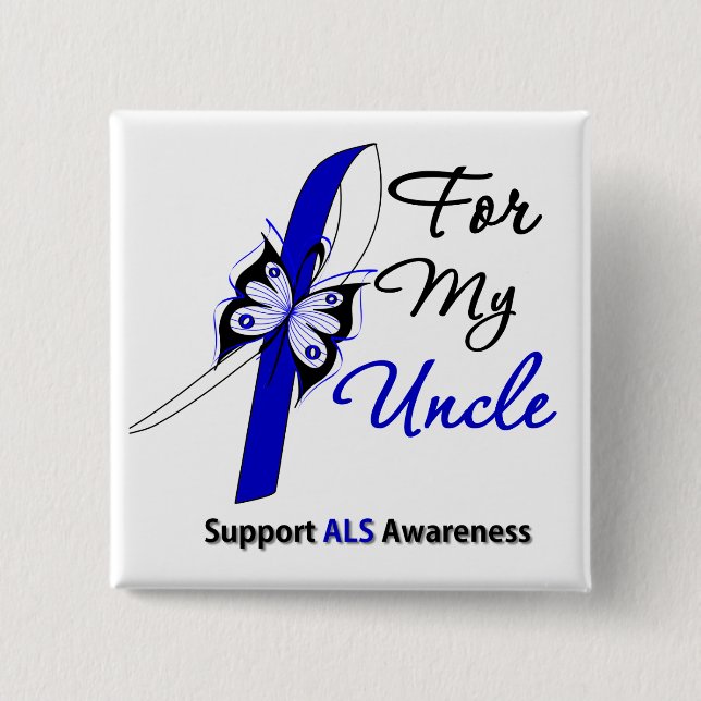 ALS Support For My Uncle 15 Cm Square Badge (Front)