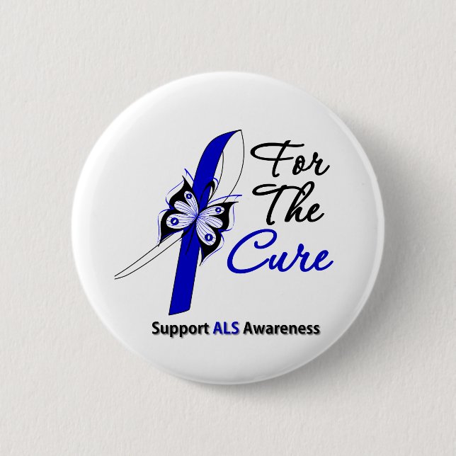 ALS Support For The Cure 6 Cm Round Badge (Front)