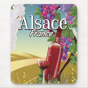 Alsace France lazy afternoon wine poster Mouse Mat