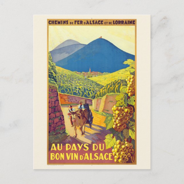 Alsace France Vintage Poster 1920s Postcard (Front)