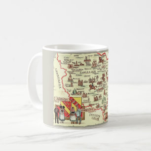Alsace Lorraine France  Illustrated Map Mug
