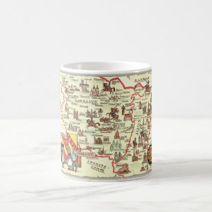 Alsace Lorraine France  Illustrated Map Mug