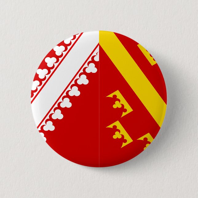 Alsace (Old), France flag 6 Cm Round Badge (Front)
