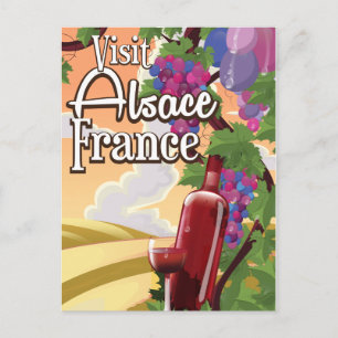 Alsace region France vintage travel poster Postcard