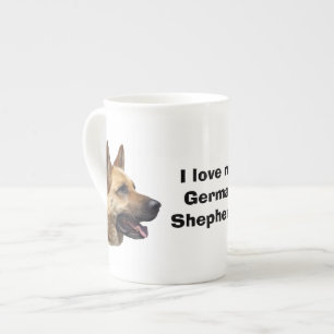 Alsatian German shepherd dog portrait Bone China Mug