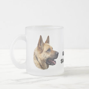 Alsatian German shepherd dog portrait Frosted Glass Coffee Mug