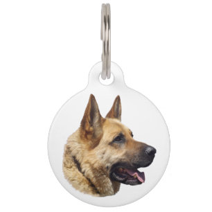 Alsatian German shepherd dog portrait Pet Tag