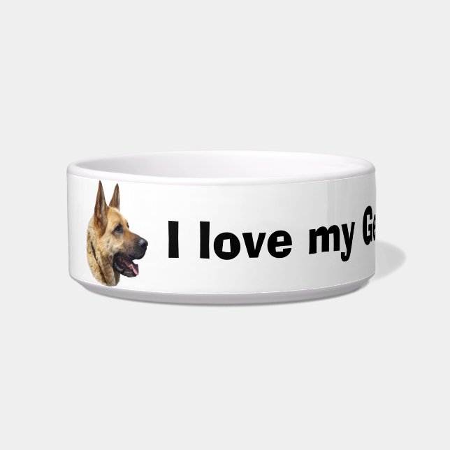 Alsatian German shepherd portrait Bowl (Left)