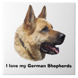 Alsatian German shepherd portrait Tile