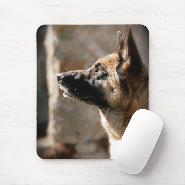 Alsatian Waiting Mouse Mat (With Mouse)