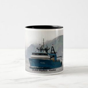 Alsea, Fishing Trawler in Dutch Harbour, Alaska Two-Tone Coffee Mug