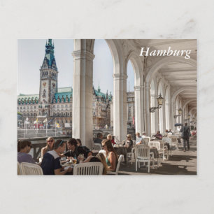 Alsterarkaden, Hamburg, Germany Postcard
