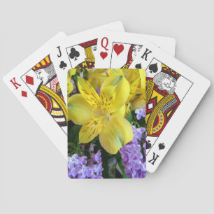 Alstroemeria and  Lilacs Flowers Playing Cards