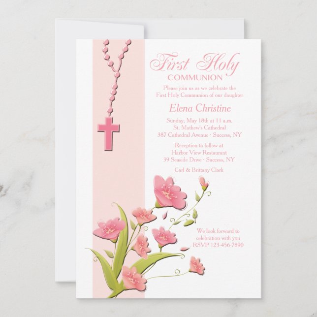 Alstroemeria Flowers Invitation (Front)