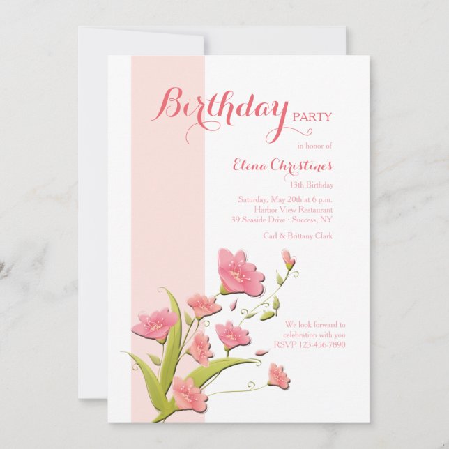 Alstroemeria Flowers Invitation (Front)