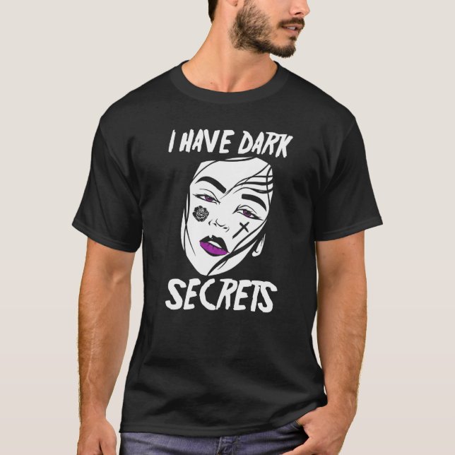 Alt Aesthetics I Have Dark Secrets Rose Tattoo Emo T-Shirt (Front)