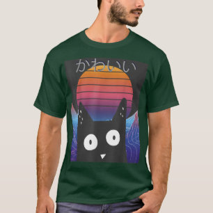 Alt Cute Anime Retro Kitten Neko Synthwave Japan 8 T-Shirt