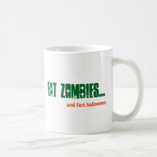Alt Eat Zombies and Fart Halloween Emo Goth Green Coffee Mug