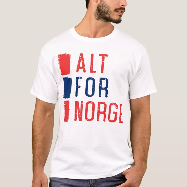 Alt For Norge Norwegian Motto Tee Shirt (Front)