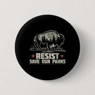 Alt Us National Park Resist Service Bison Buffalo 6 Cm Round Badge
