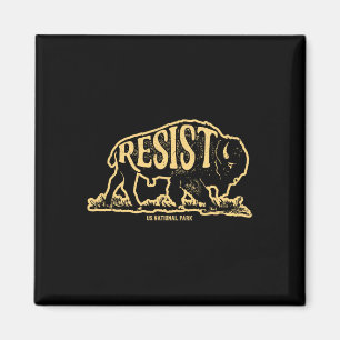 Alt Us National Park Resist Service Bison Buffalo  Magnet