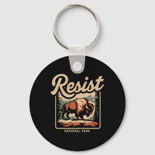 Alt Us National Park Resist Service Bison Vintage Key Ring