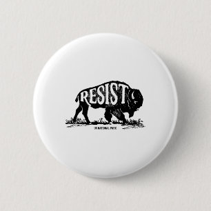 Alt Us National Park Resist Service T Shirt Bison  6 Cm Round Badge