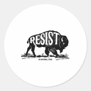 Alt Us National Park Resist Service T Shirt Bison Classic Round Sticker